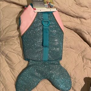 Mermaid tail Sparkly Teal and Pink Dog Life Vest